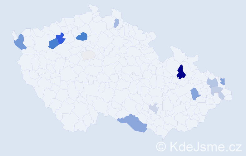 Příjmení: 'Klima', počet výskytů 22 v celé ČR
