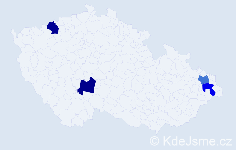 Příjmení: 'Tetemonda', počet výskytů 9 v celé ČR