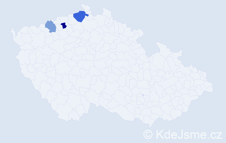 Příjmení: 'Kozibrádek', počet výskytů 4 v celé ČR