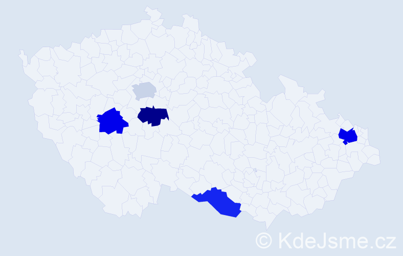 Příjmení: 'Paredes', počet výskytů 7 v celé ČR