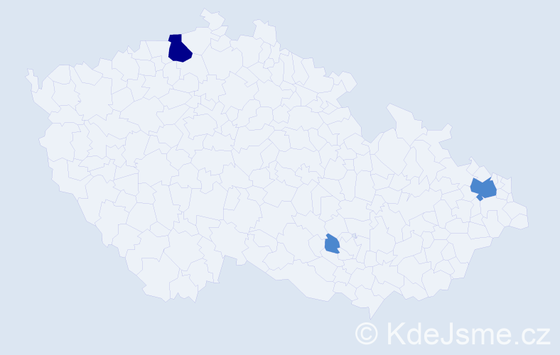 Příjmení: 'Koev', počet výskytů 5 v celé ČR