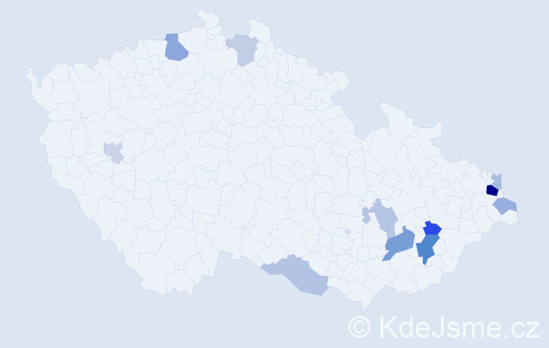 Příjmení: 'Škutková', počet výskytů 23 v celé ČR