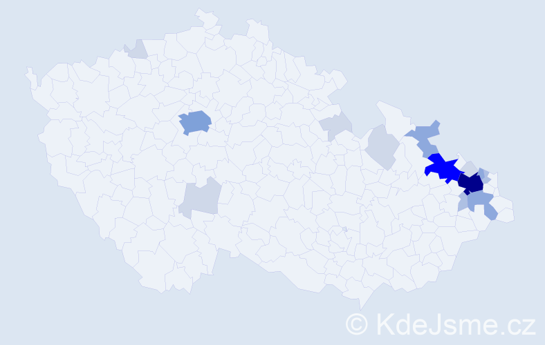 Příjmení: 'Bluchová', počet výskytů 49 v celé ČR