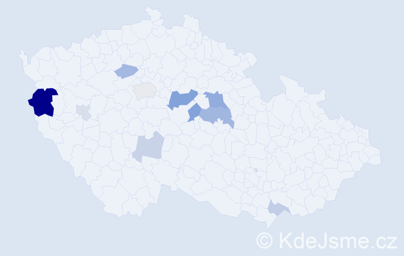 Příjmení: 'Finek', počet výskytů 21 v celé ČR
