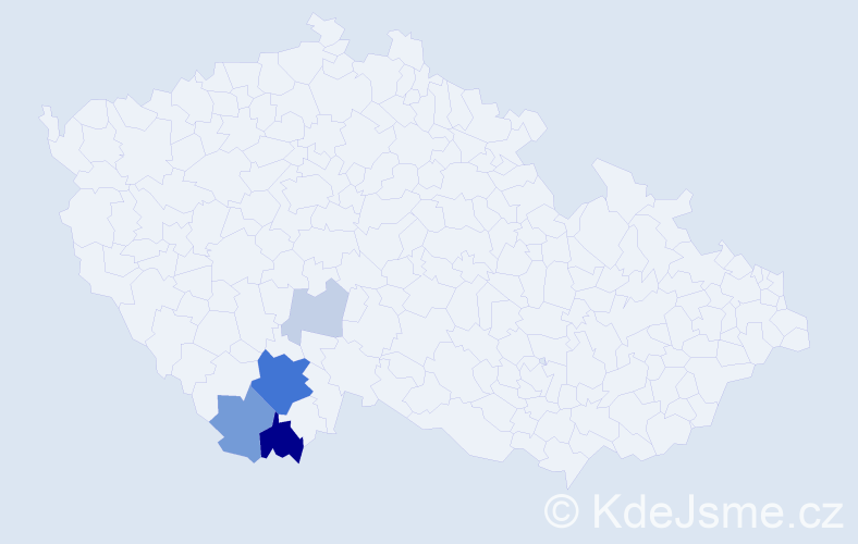 Příjmení: 'Sípalová', počet výskytů 15 v celé ČR