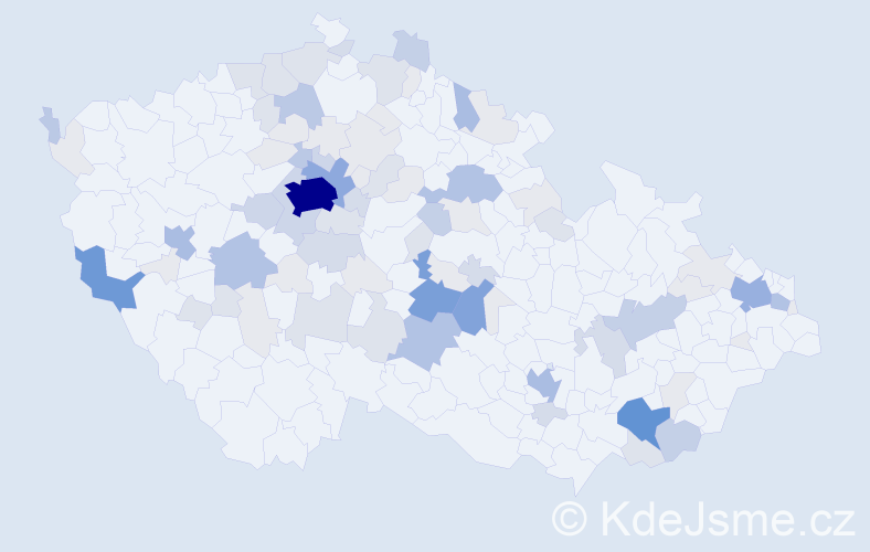 Příjmení: 'Halíková', počet výskytů 319 v celé ČR