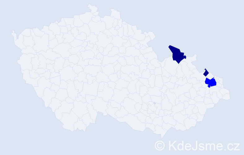 Příjmení: 'Cekurasová', počet výskytů 5 v celé ČR