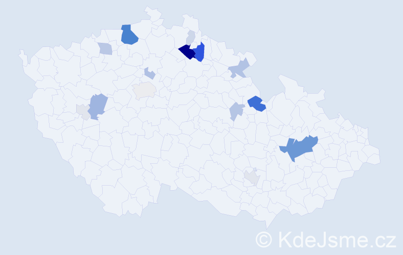 Příjmení: 'Černohouzová', počet výskytů 52 v celé ČR