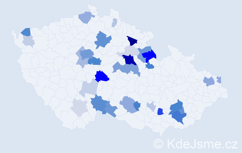 Příjmení: 'Klemová', počet výskytů 116 v celé ČR