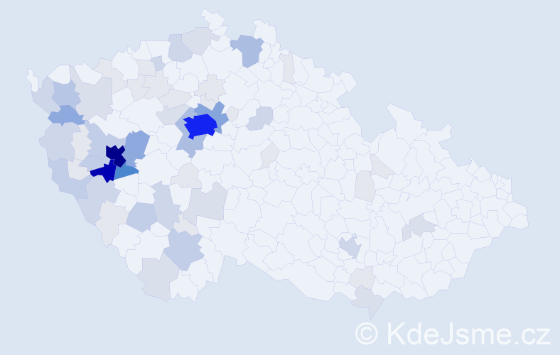 Příjmení: 'Přibáň', počet výskytů 254 v celé ČR