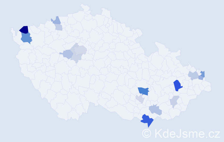 Příjmení: 'Magula', počet výskytů 40 v celé ČR