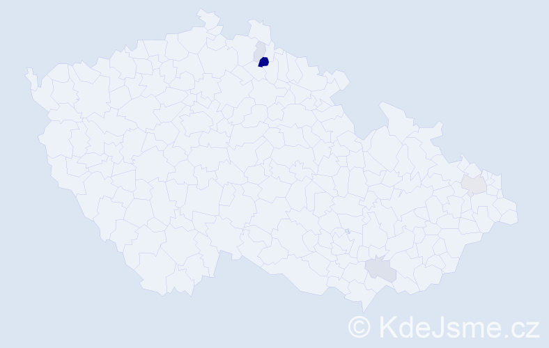 Příjmení: 'Bardynová', počet výskytů 9 v celé ČR