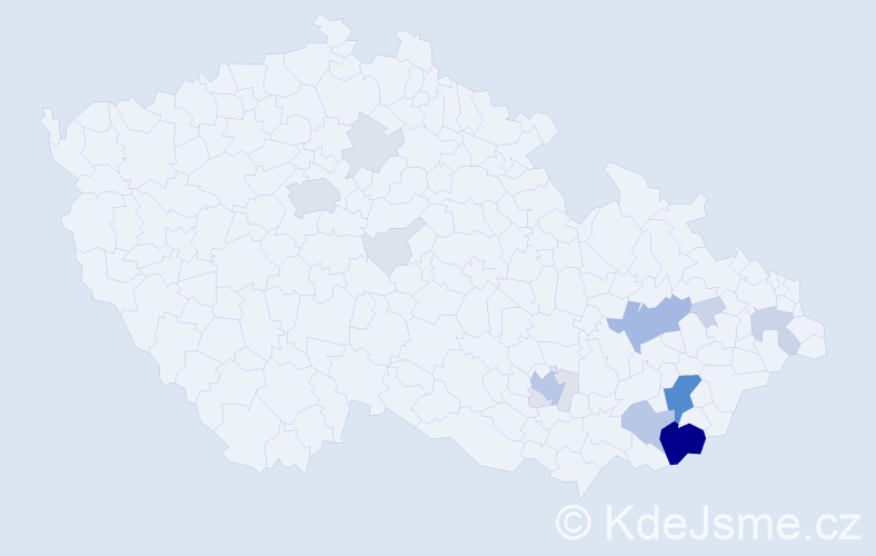 Příjmení: 'Lebánek', počet výskytů 56 v celé ČR