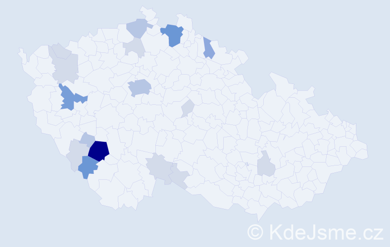 Příjmení: 'Česánek', počet výskytů 51 v celé ČR