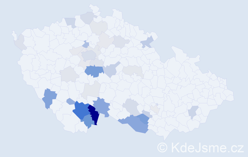 Příjmení: 'Šachlová', počet výskytů 119 v celé ČR