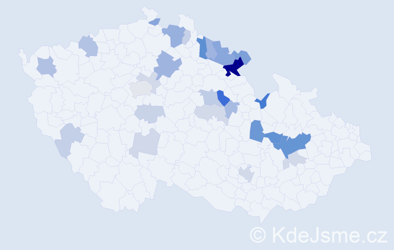 Příjmení: 'Kolisková', počet výskytů 65 v celé ČR