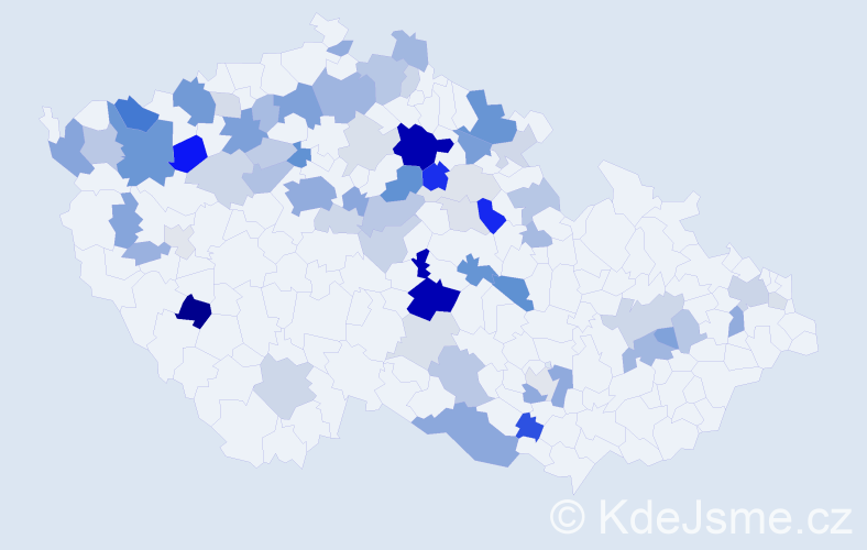 Příjmení: 'Dejlová', počet výskytů 174 v celé ČR