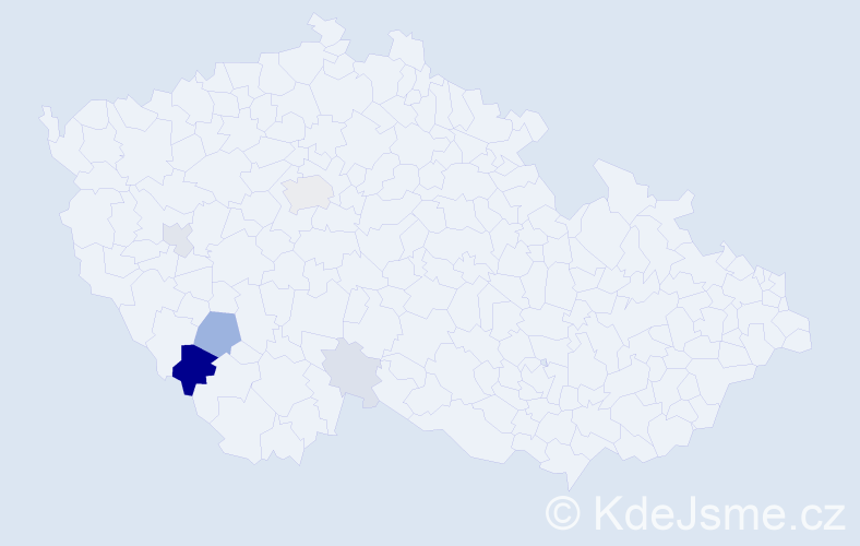Příjmení: 'Sichingerová', počet výskytů 20 v celé ČR