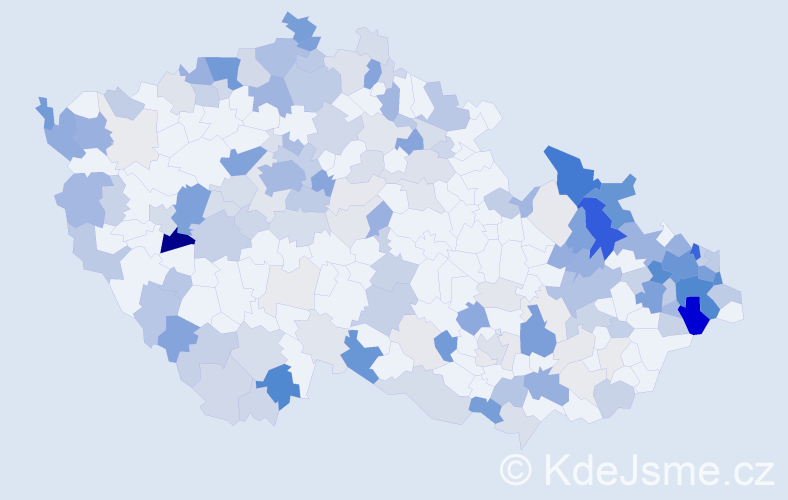 Příjmení: 'Zajac', počet výskytů 620 v celé ČR