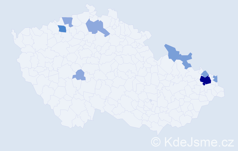Příjmení: 'Piatek', počet výskytů 22 v celé ČR