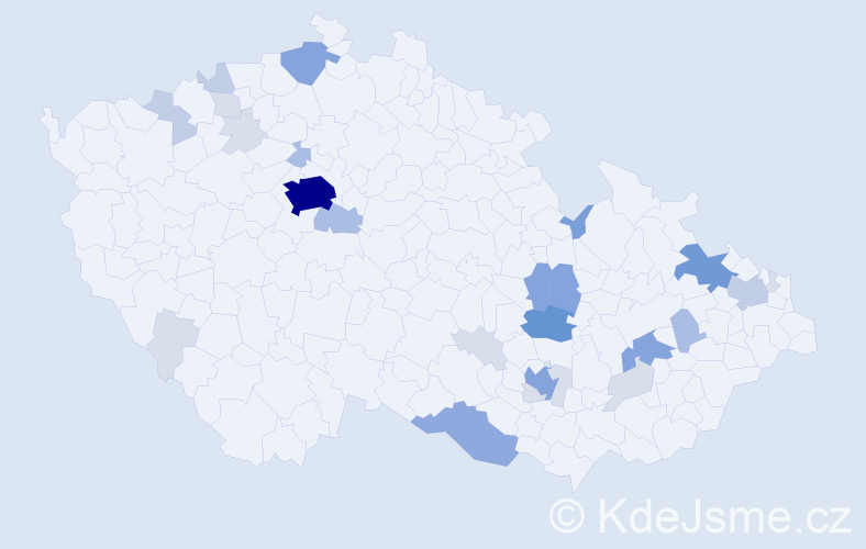 Příjmení: 'Kubita', počet výskytů 93 v celé ČR