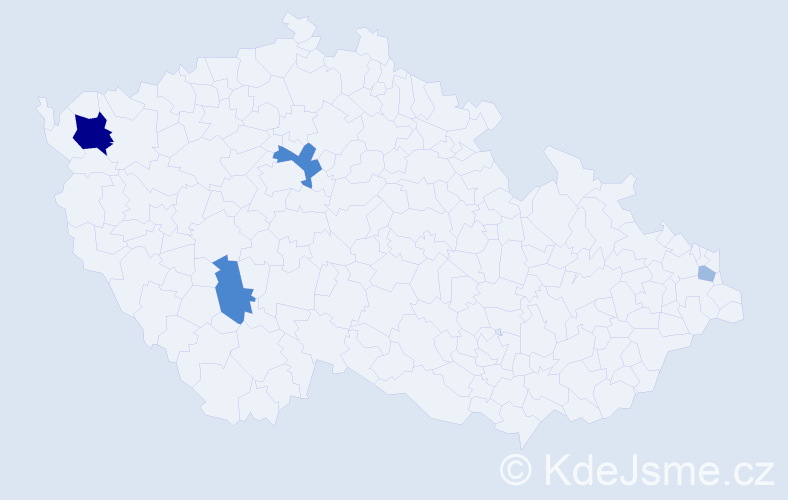 Příjmení: 'Margeta', počet výskytů 9 v celé ČR