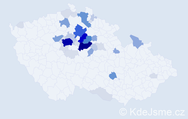 Příjmení: 'Senohrábek', počet výskytů 136 v celé ČR
