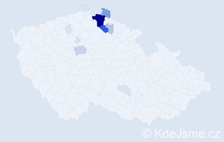 Příjmení: 'Kněbort', počet výskytů 59 v celé ČR