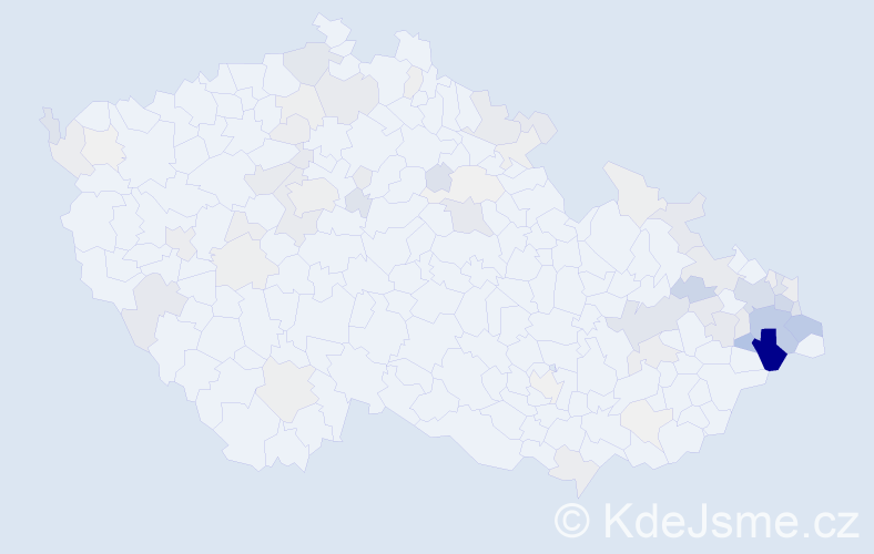Příjmení: 'Milata', počet výskytů 279 v celé ČR