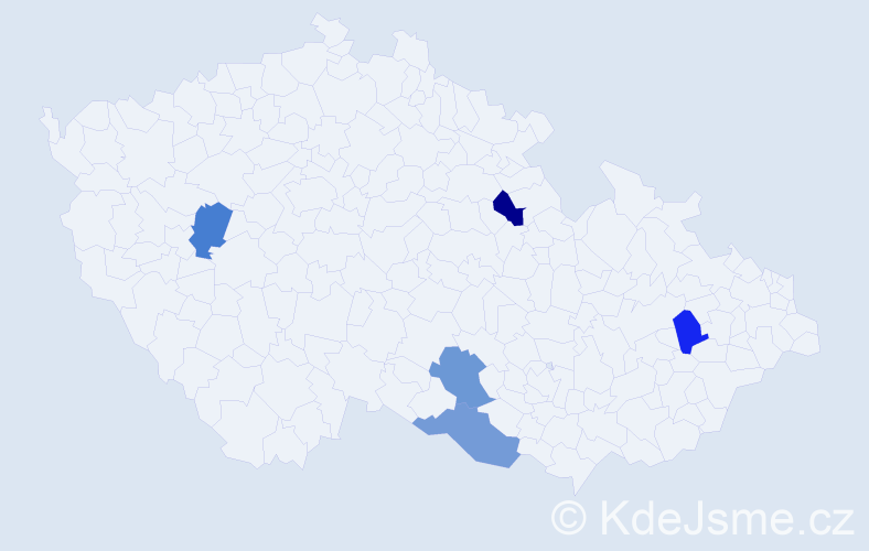 Příjmení: 'Soboňa', počet výskytů 5 v celé ČR