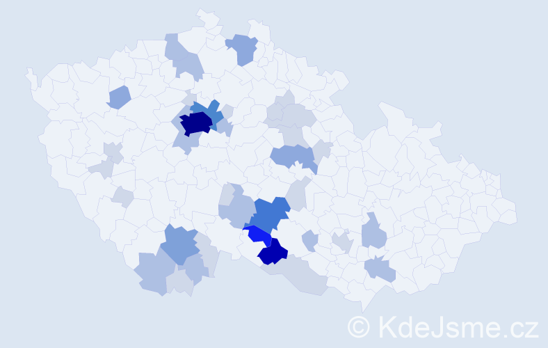 Příjmení: 'Busta', počet výskytů 104 v celé ČR