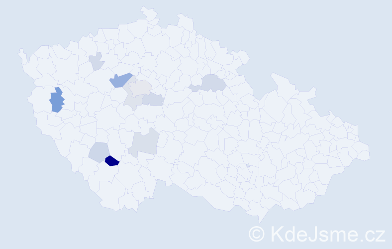 Příjmení: 'Mačura', počet výskytů 43 v celé ČR