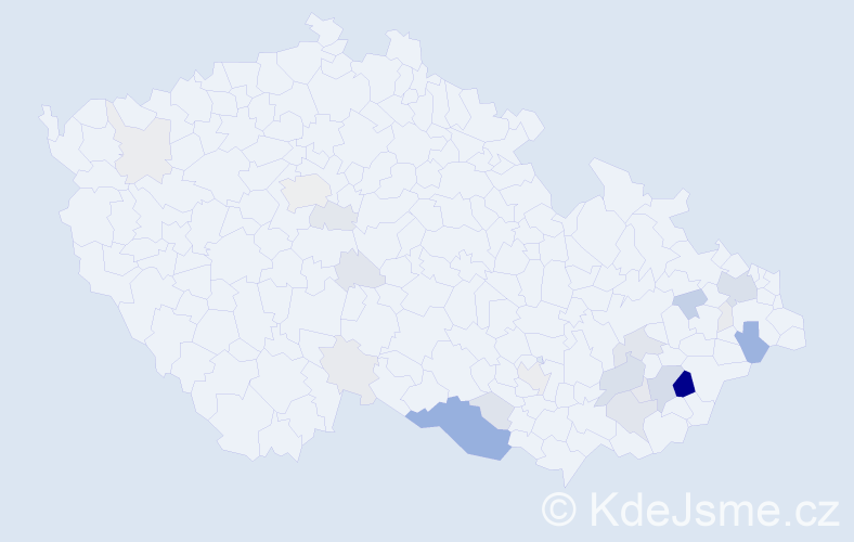 Příjmení: 'Sovják', počet výskytů 91 v celé ČR