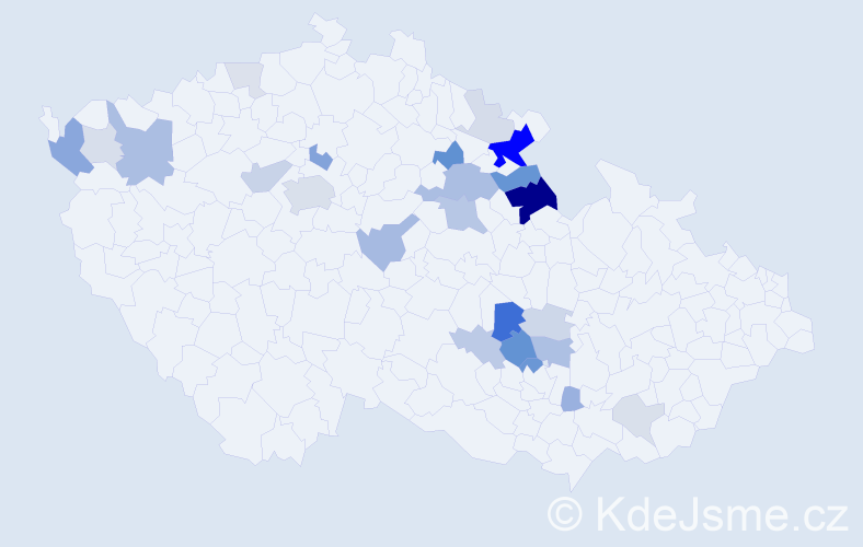 Příjmení: 'Dusbaba', počet výskytů 70 v celé ČR