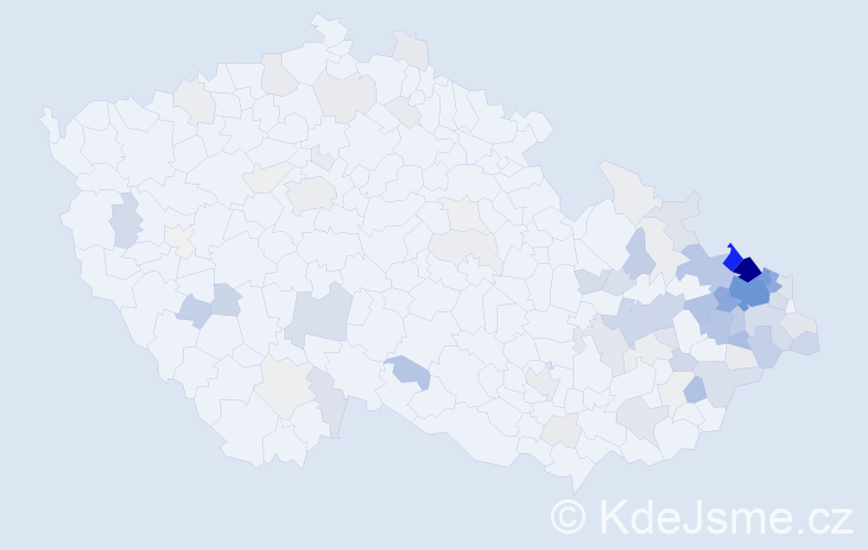 Příjmení: 'Návratová', počet výskytů 465 v celé ČR