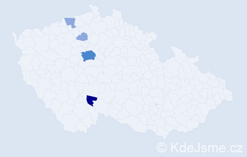 Příjmení: 'Haveldová', počet výskytů 19 v celé ČR