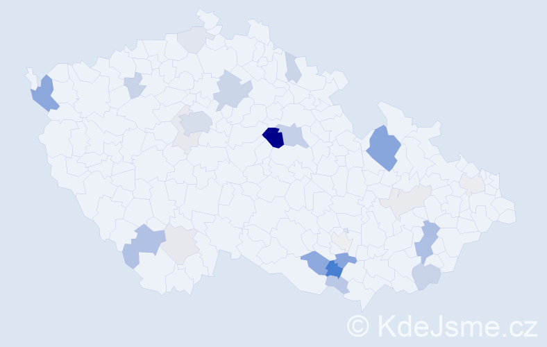 Příjmení: 'Karabcová', počet výskytů 73 v celé ČR