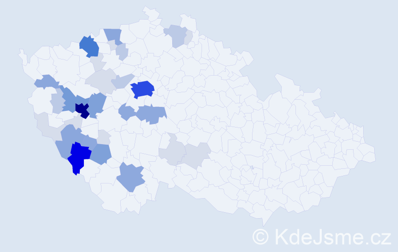 Příjmení: 'Řáhová', počet výskytů 114 v celé ČR