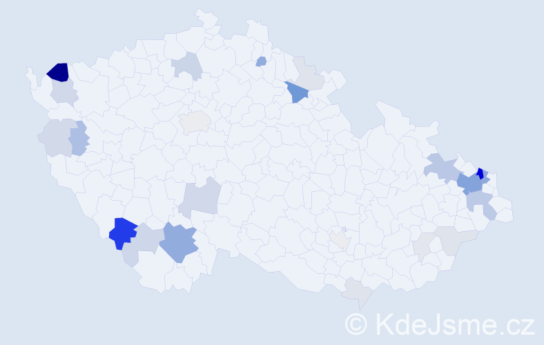 Příjmení: 'Kursová', počet výskytů 86 v celé ČR
