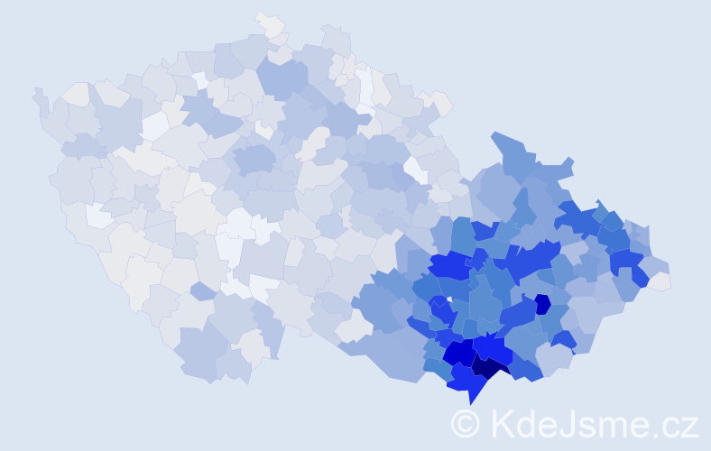 Příjmení: 'Konečná', počet výskytů 6955 v celé ČR