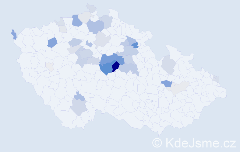 Příjmení: 'Komberec', počet výskytů 140 v celé ČR