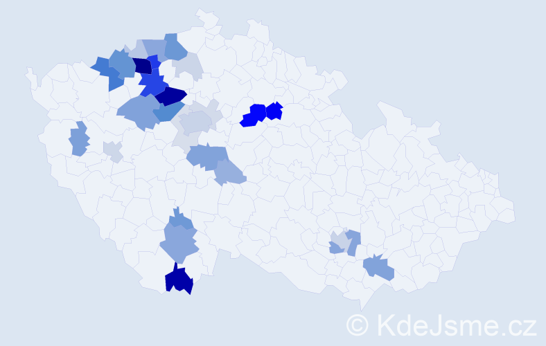 Příjmení: 'Vykouková', počet výskytů 117 v celé ČR