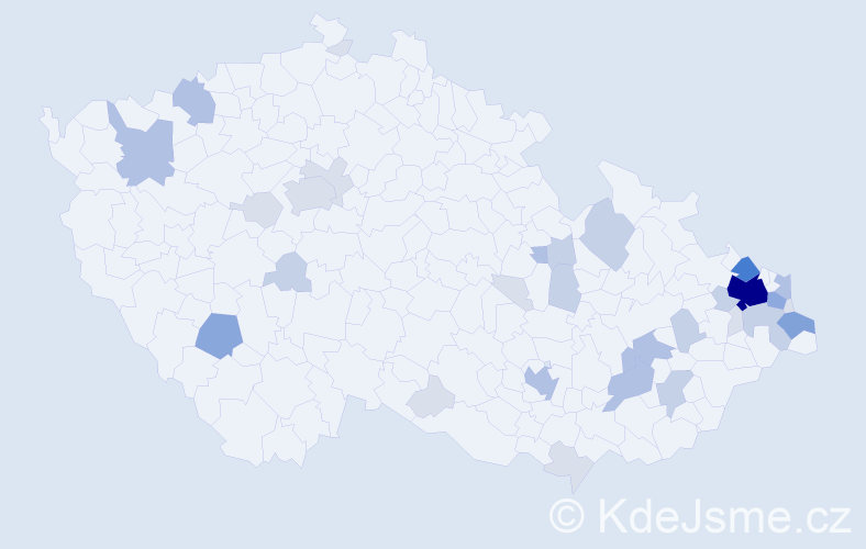 Příjmení: 'Chyla', počet výskytů 96 v celé ČR