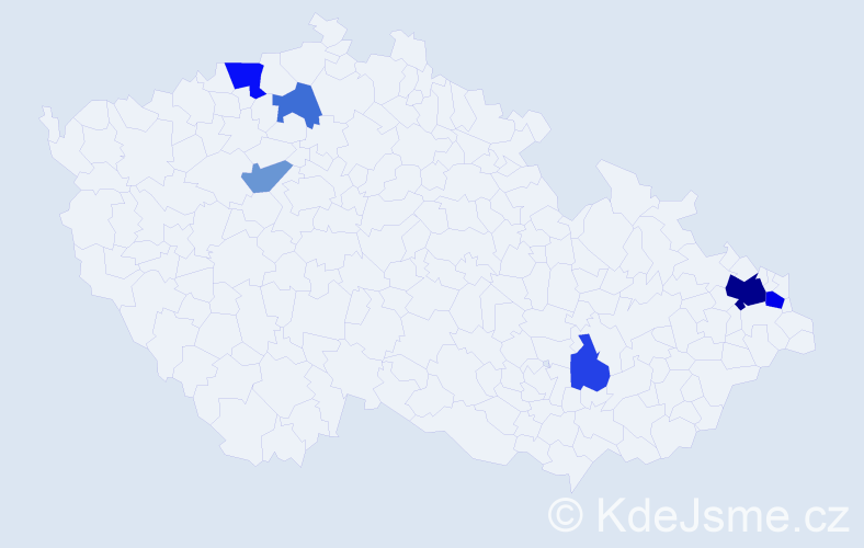 Příjmení: 'Čigáš', počet výskytů 13 v celé ČR