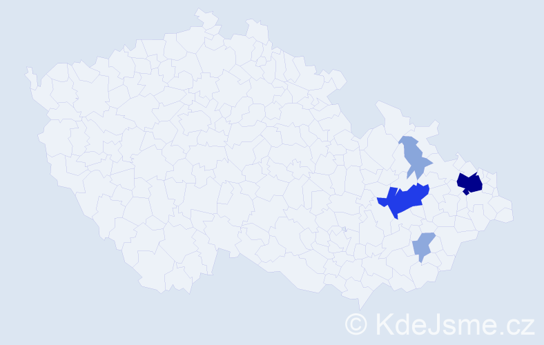 Příjmení: 'Mecnarowská', počet výskytů 18 v celé ČR