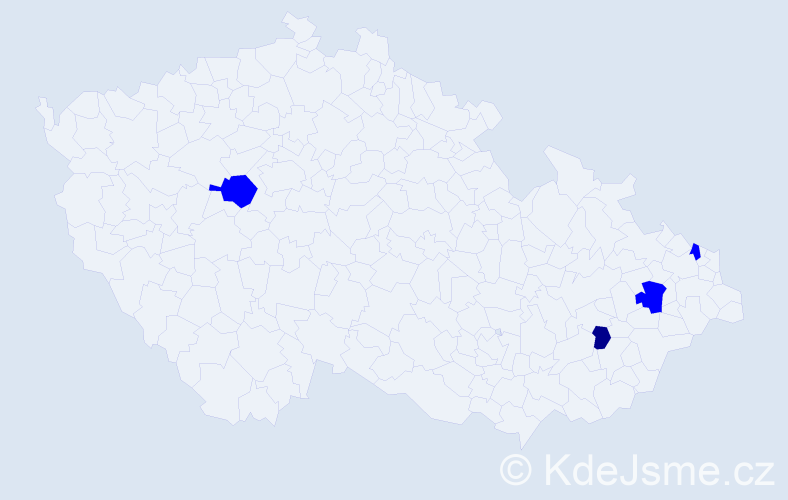 Příjmení: 'Čuvala', počet výskytů 9 v celé ČR