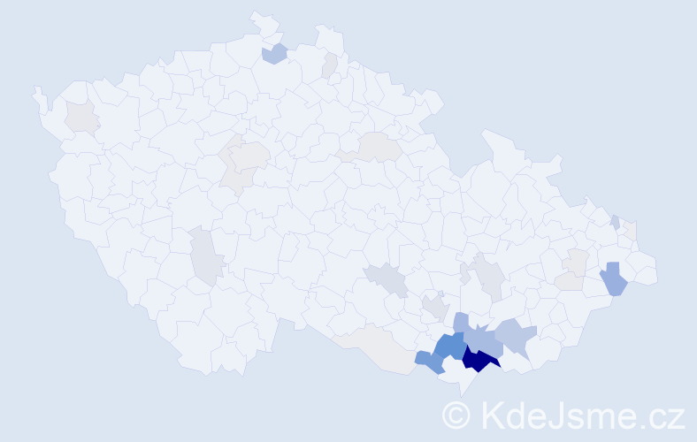 Příjmení: 'Stávek', počet výskytů 173 v celé ČR