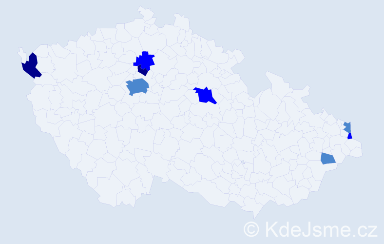 Příjmení: 'Dobsová', počet výskytů 15 v celé ČR