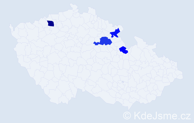 Příjmení: 'Vernarová', počet výskytů 9 v celé ČR