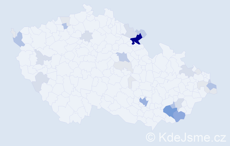 Příjmení: 'Kurová', počet výskytů 117 v celé ČR